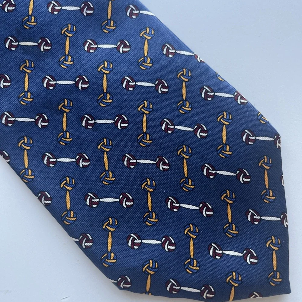BROOKS BROTHERS Makers Navy BLUE Knots Rope SILK TIE 57
